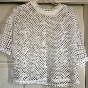 Fish net Mesh T-shirt Crop too